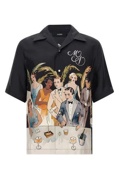 Amiri Urban Vibes Graphic Print Short Sleeve Shirt In Black