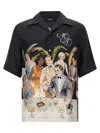 Amiri Mens Black Graphic-print Short-sleeve Silk Bowling Shirt In Black
