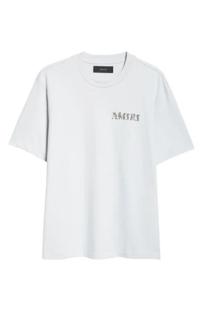 Amiri Baroque Logo Cotton Graphic T-shirt In Gray Dawn