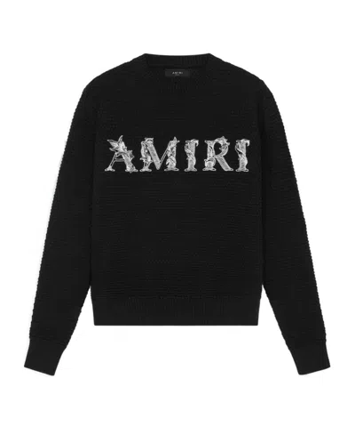 Amiri Baroque Logo Sweater In Black