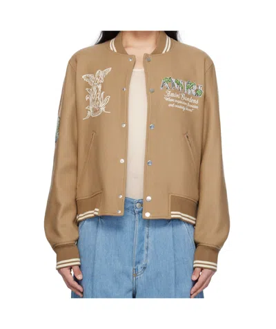 Amiri Baseball Jacket In Brown