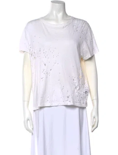 Pre-owned Amiri Bateau Neckline Short Sleeve T-shirt In White