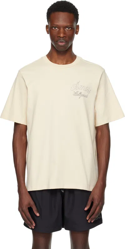 Amiri Beige ' Hollywood' T-shirt In White