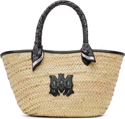 Amiri Beige & Black Ma Raffia Macro Tote
