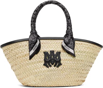 Amiri Beige & Black Ma Raffia Micro Tote