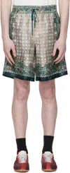 Amiri Multicolor Bandana Silk Bermuda In Green