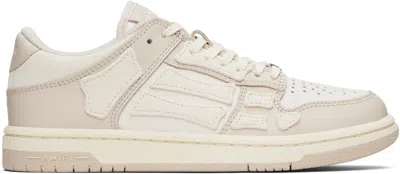 AMIRI BEIGE & WHITE SKEL-TOP LOW SNEAKERS