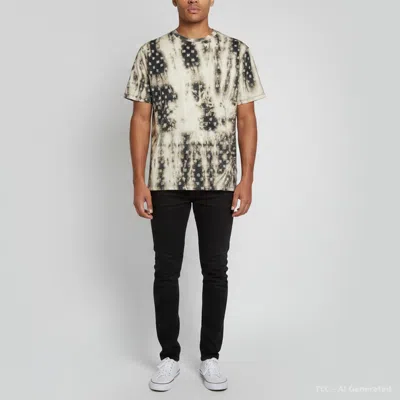 Pre-owned Amiri Beige Bandana Print Bleached Jersey T-shirt L In Sand