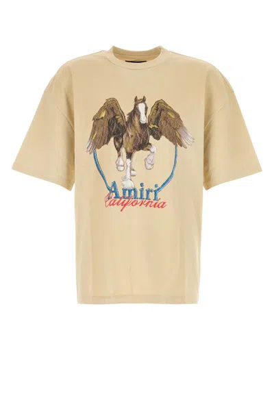 Amiri Beige Cotton T Shirt In Nude