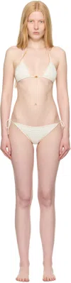 Amiri Crochet Triangle Bikini In White
