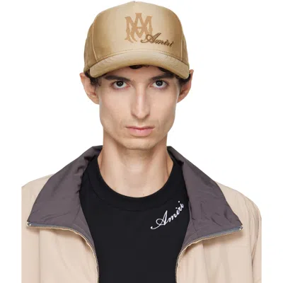 Amiri Beige Ma Script Baseball Cap In Hazel