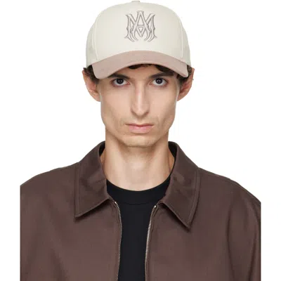 Amiri Beige Ma Two Tone Cotton Cap In Mocha