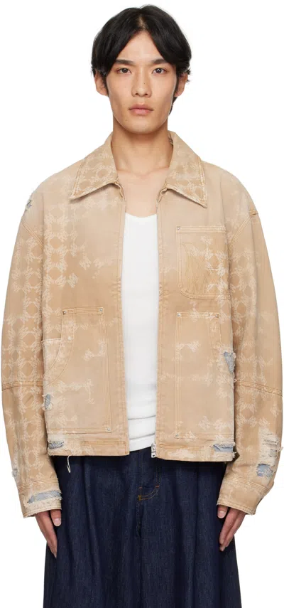 Amiri Beige Repair Work Jacket In Brown