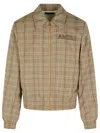 Amiri Virgin Wool Blend Jacket With Point Collar In Brown