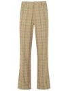 Amiri Beige Virgin Wool Blend Trousers Men In Brown
