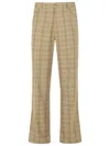 Amiri Beige Virgin Wool Blend Trousers Men In Multi