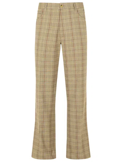 AMIRI AMIRI BEIGE VIRGIN WOOL BLEND TROUSERS