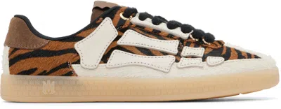 Amiri Beige Zebra Pacific Bones Sneakers In Animal Print