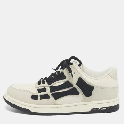 Pre-owned Amiri Beige/black Leather And Suede Skel Low Top Sneakers Size 39 In Sand