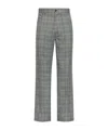 Amiri Checked Flared Trousers In Gray