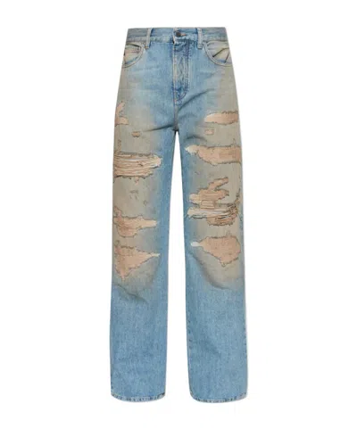 Amiri Belt Loop Denim Trousers In Blue