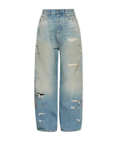 Amiri Belt Loop Denim Trousers In Blue