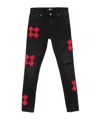 Amiri Men Black Denim Ma Quad Applique Skinny Jeans In Black