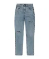 Amiri Distressed Knee-detail Jeans In Blue