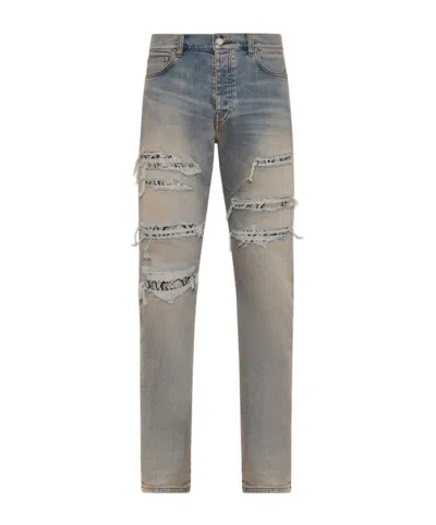 Amiri Belt Loop Jeans In Blue