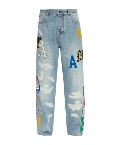 Amiri Belt Loop Jeans In Blue