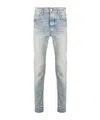 Amiri Logo-patch Stonewashed Skinny Jeans In Gray