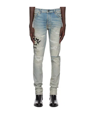 Amiri Belt-loop Jeans In Gray