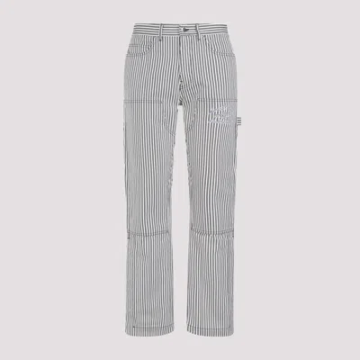 AMIRI AMIRI LOGO PATCH STRAIGHT-LEG STRIPED TROUSERS