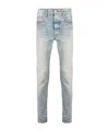 Amiri Logo-patch Stonewashed Skinny Jeans In Gray
