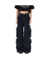 Amiri Black Baggy Cargo Jeans In Black