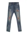 Amiri Distressed Patchwork Jeans In Blue