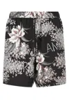 Amiri Men Printed Silk Bermuda Shorts In Black