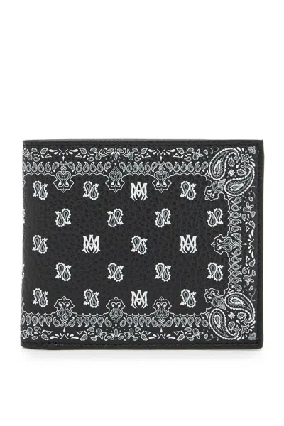 Amiri Bi-fold Bandana Print Wallet In Black