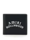 Amiri Bi-fold Wallwt With Logo Lettering On The Front In Leather Man In Black