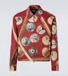 Amiri Mens Deep Red Tapestry Graphic-print Relaxed-fit Woven-blend Jacket In Deep Red