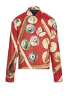 Amiri Mens Deep Red Tapestry Graphic-print Relaxed-fit Woven-blend Jacket In Deep Red