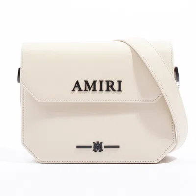 Amiri Birch Logo Embellished Crossbody Bag Neutral Leather In Black