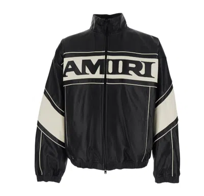 Amiri Sport Leather Jacket In Black
