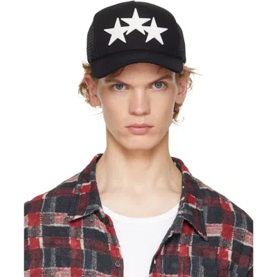 Amiri Black 3 Star Trucker Cap In Multi