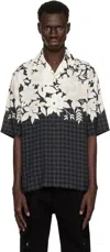 Amiri 'garden' Black Bowling Shirt With Cuban Collar And All-over Floral Print In Black