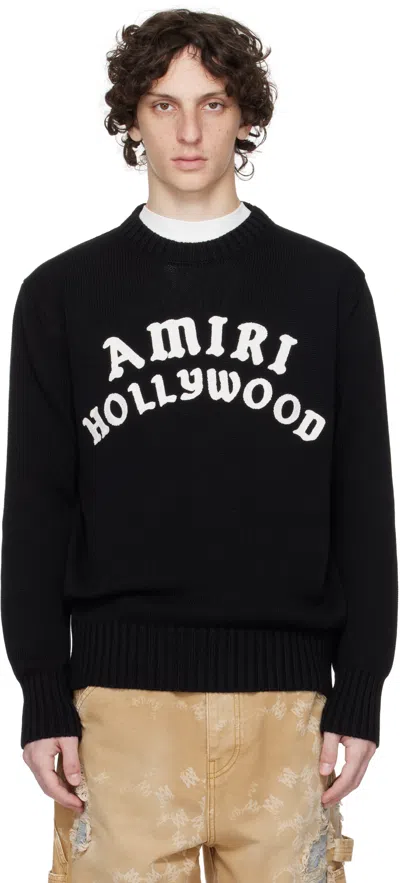 AMIRI BLACK 'AMIRI HOLLYWOOD' CREW SWEATER