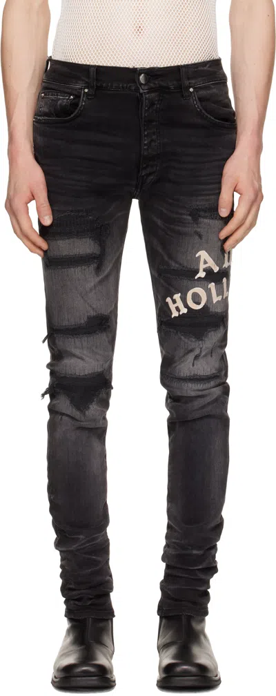 Amiri Black ' Hollywood' Repaired Jeans