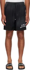 Amiri Hollywood Straight-leg Logo-flocked Modal-blend Drawstring Shorts In Black