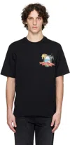 Amiri Black T-shirt With Logo Print And Graphic Design In Black
