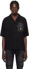 Amiri Pool Cue Printed Viscose Bowling Shirt In Black